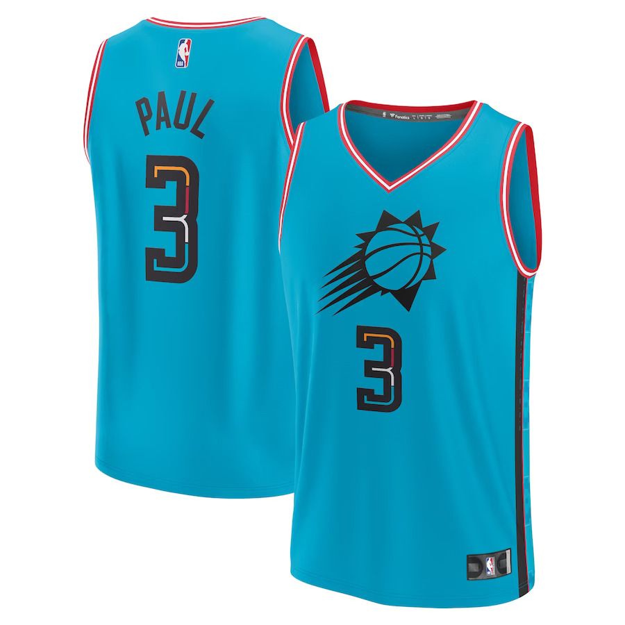 Men Phoenix Suns 3 Chris Paul Fanatics Branded Green City Edition 2022-23 Fastbreak NBA Jersey